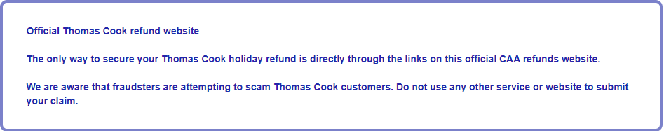 Thomas Cook Refund