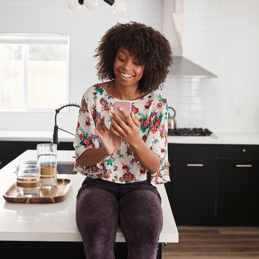 woman applying for loan on phone