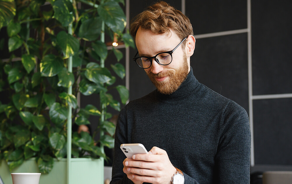 man using phone
