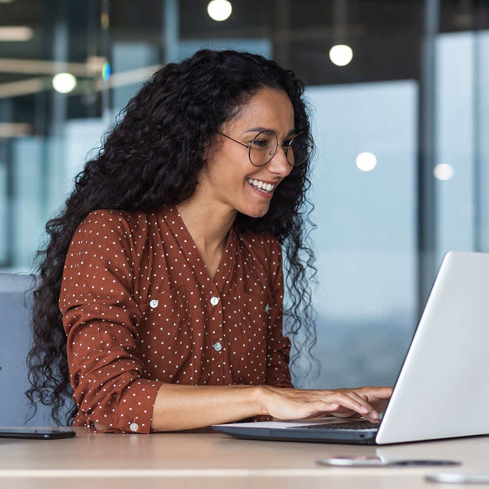 woman using laptop