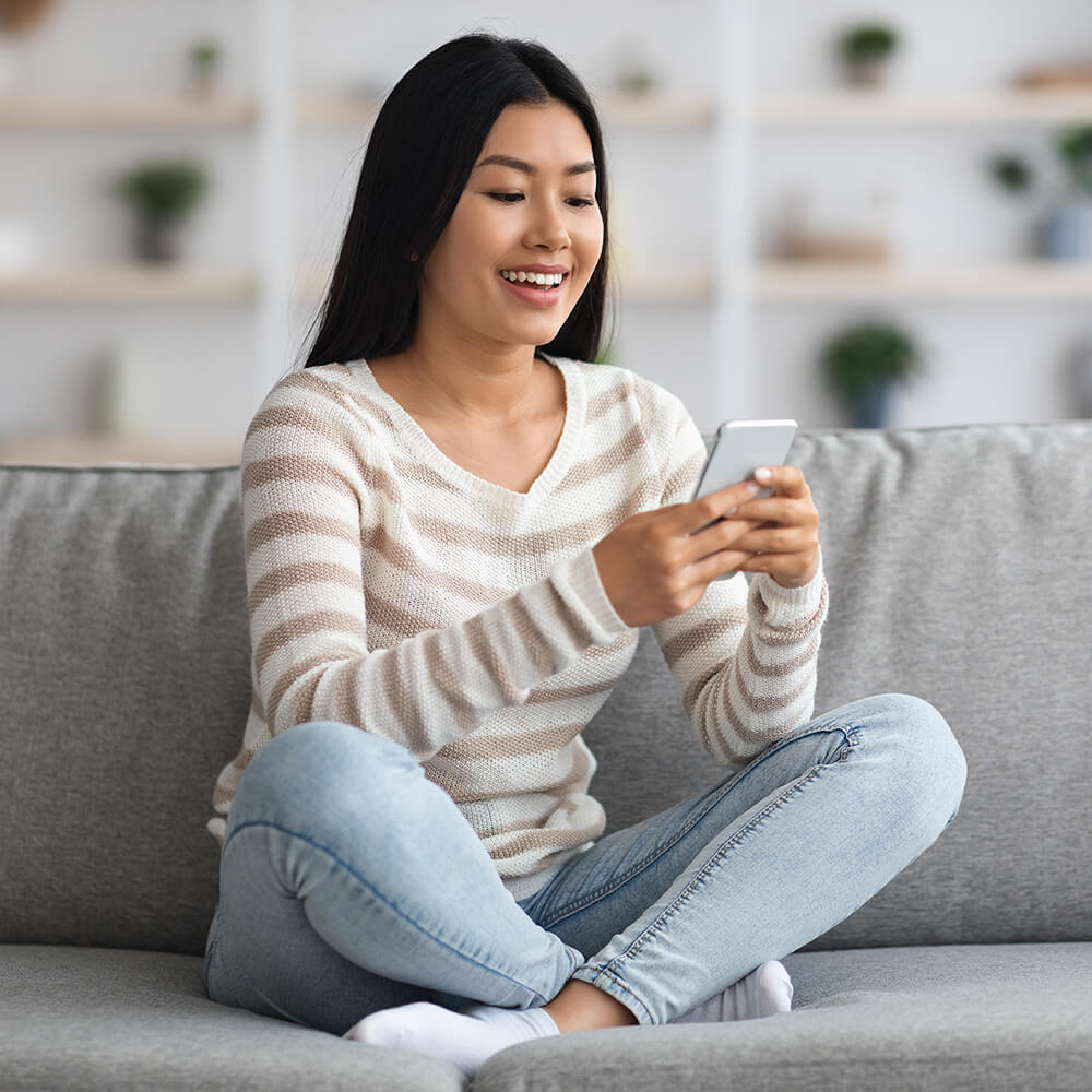 woman using phone