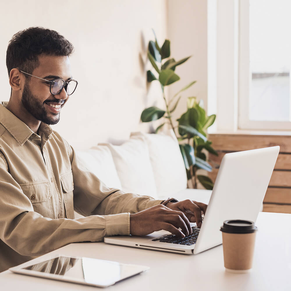 young man on laptop