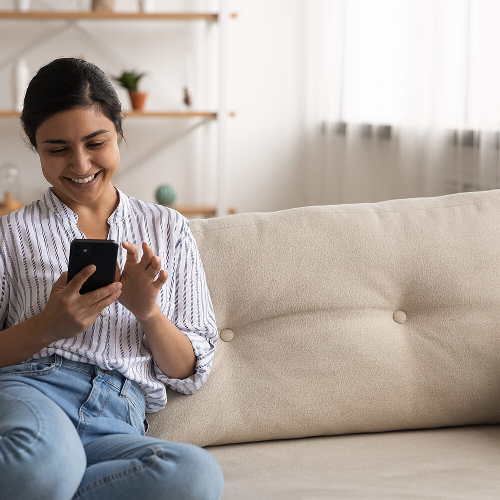 woman with loan accepted