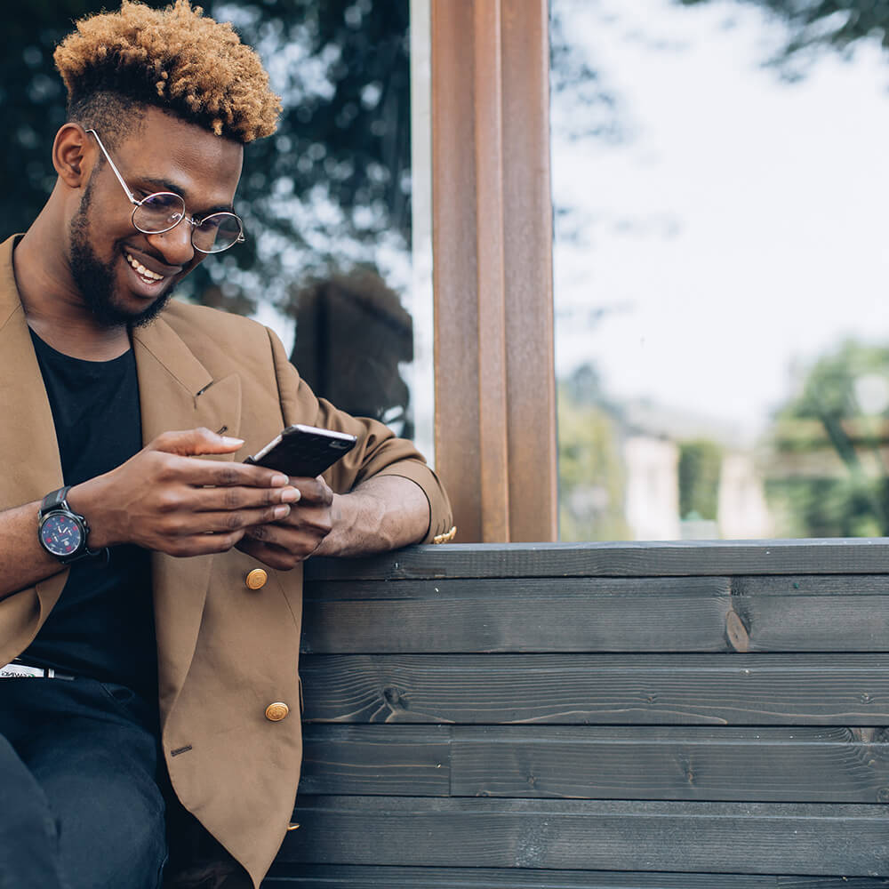 young stylish man on phone