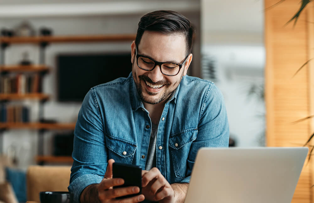 man using phone