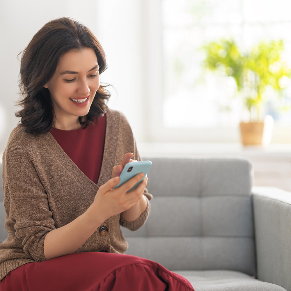 woman using phone