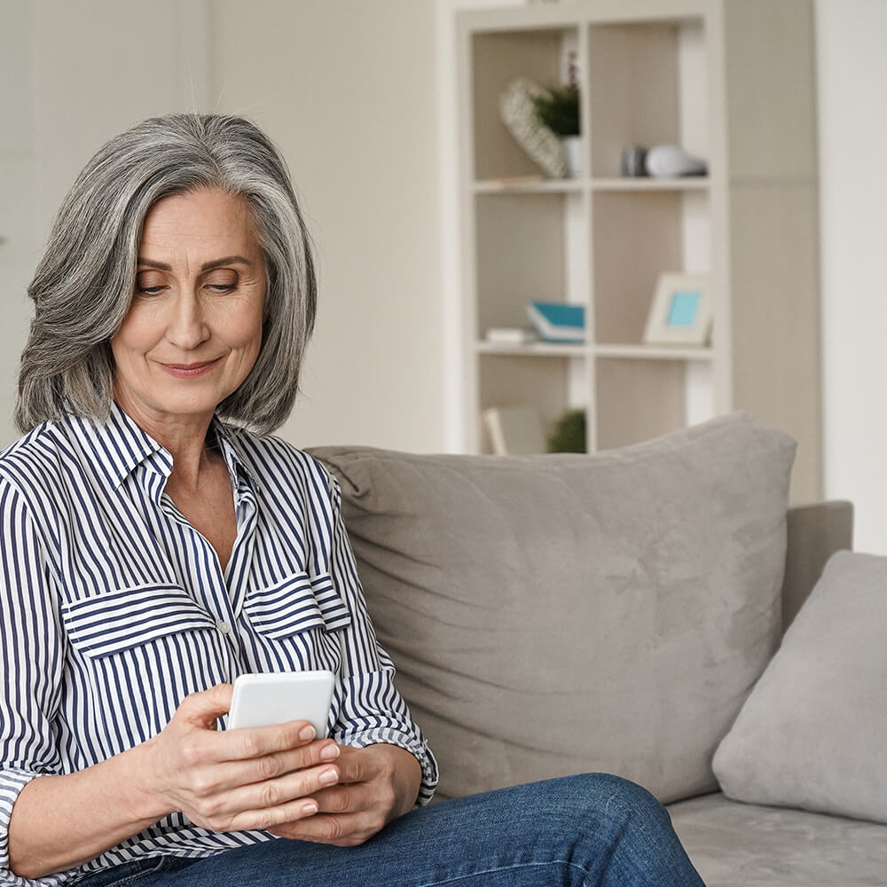 woman using phone