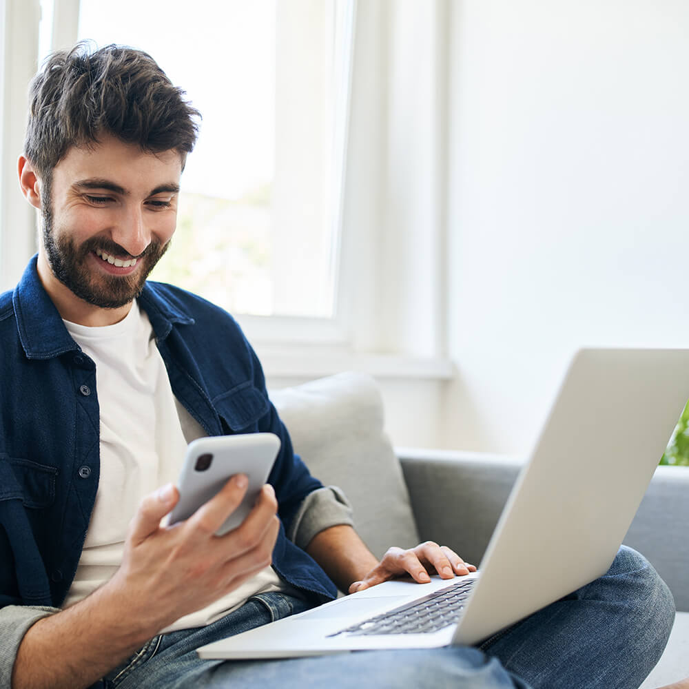 man using phone
