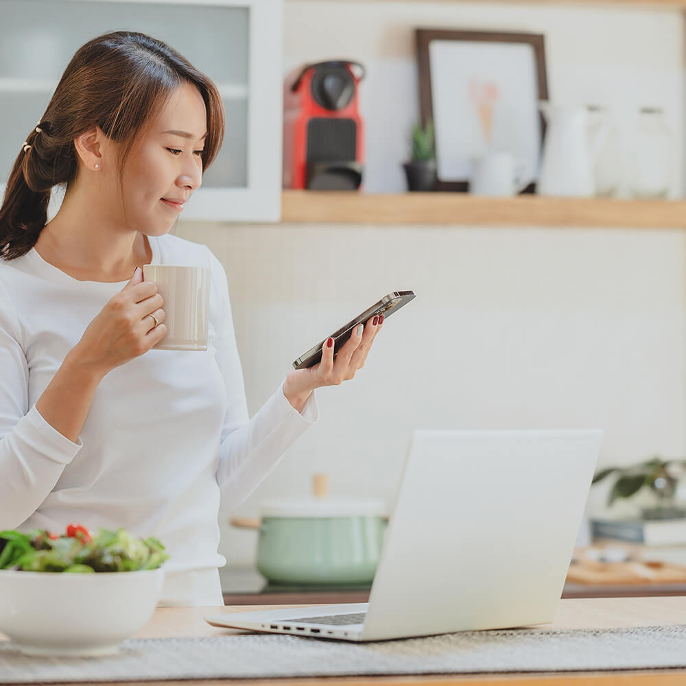 woman using phone