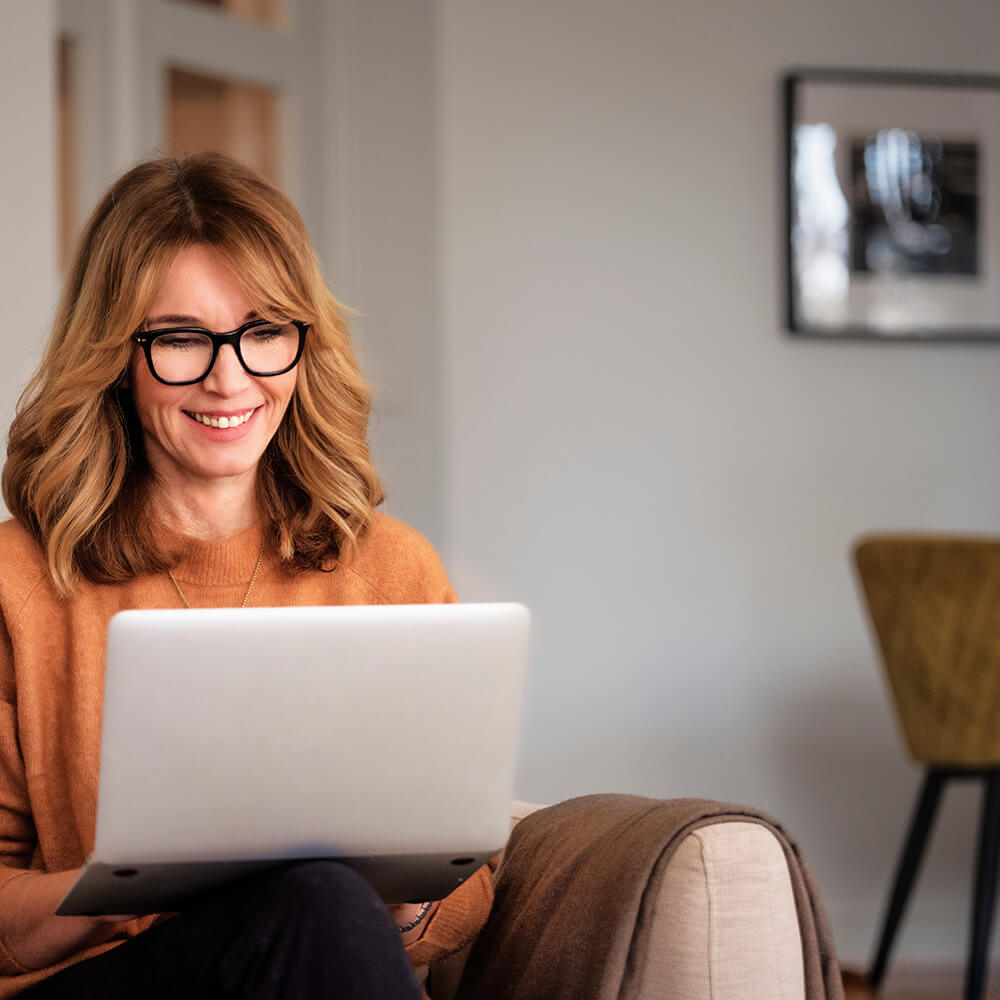 older woman on laptop