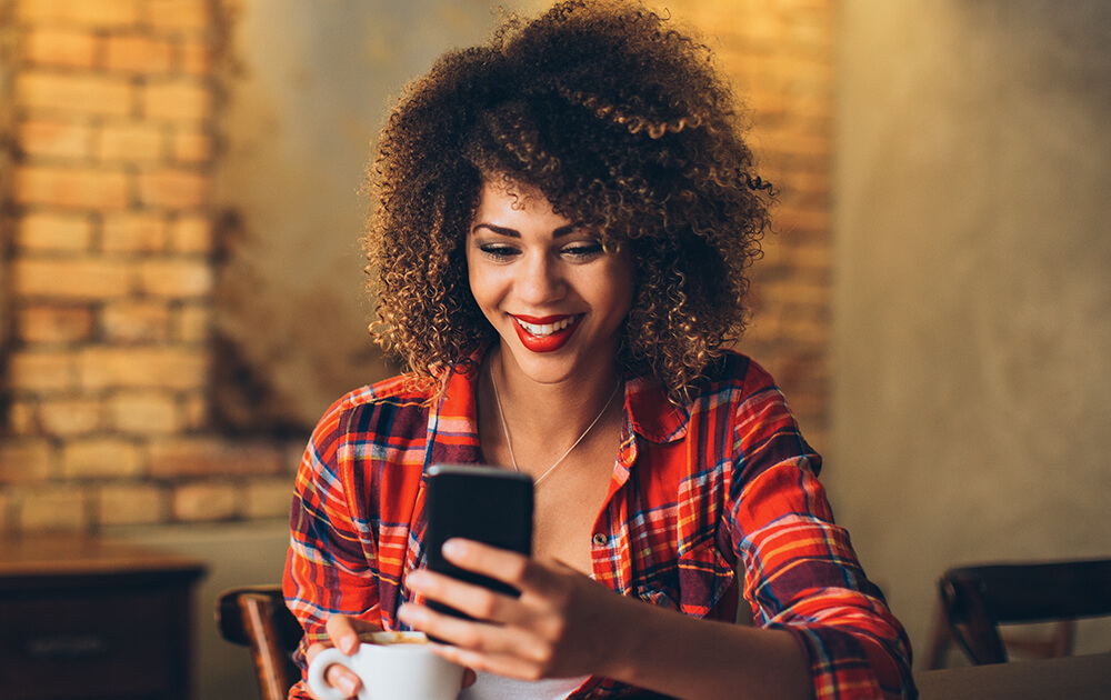 woman using phone