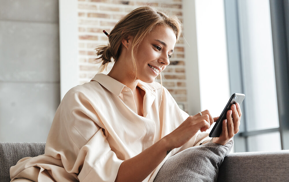 woman using phone